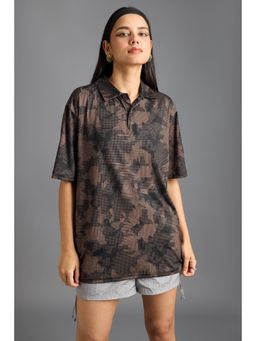 FREAKINS - Earthy Print Womens Polo T-Shirt