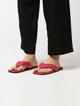 Twenty Dresses by Nykaa Fashion - Dark Pink Ready To Walk Thong Flats