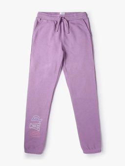 GAP - Girls Purple Knitted Relaxed Fit Solid Trackpant