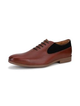 Louis Philippe - Mens Brown Leather Lace Up Oxfords