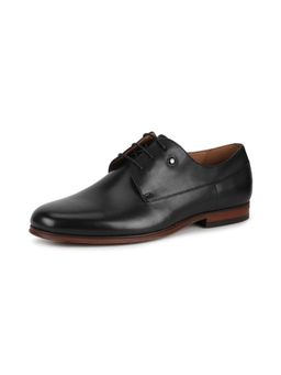Louis Philippe - Mens Black Cow Leather Lace Up Derbies