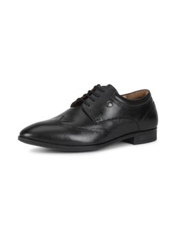 Louis Philippe - Mens Black Leather Lace Up Derbies