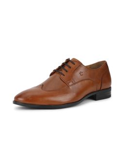Louis Philippe - Mens Brown Leather Lace Up Derbies