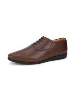 Louis Philippe - Mens Brown Leather Lace Up Oxfords