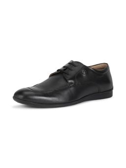 Louis Philippe - Mens Black Leather Lace Up Derbies