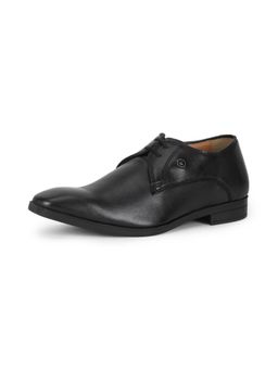 Louis Philippe - Mens Black Leather Lace Up Derbies