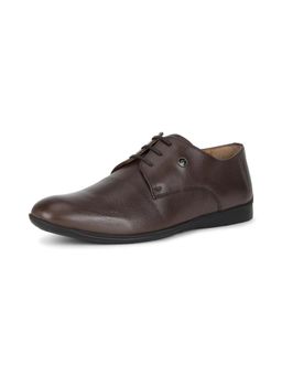 Louis Philippe - Mens Brown Leather Lace Up Derbies