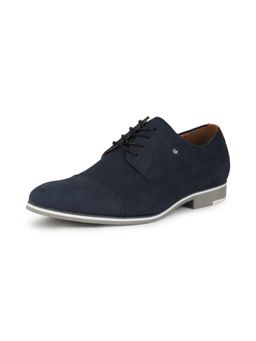 Louis Philippe - Mens Navy Blue Leather Lace Up Derbies