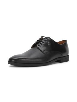 Louis Philippe - Mens Black Leather Lace Up Derbies