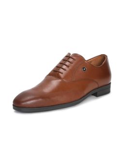 Louis Philippe - Mens Brown Leather Lace Up Oxfords