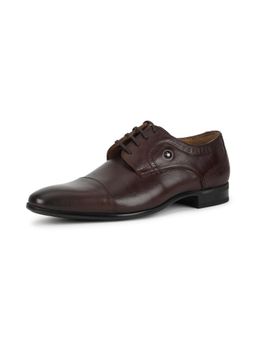 Louis Philippe - Mens Brown Leather Lace Up Derbies