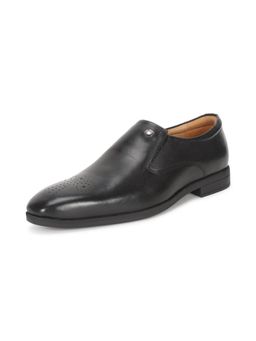 Louis Philippe - Mens Formal Black Leather Loafers