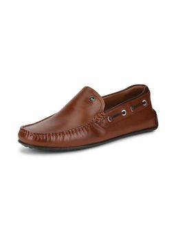 Louis Philippe - Mens Formal Brown Leather Loafers