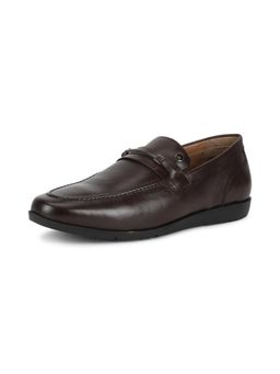 Louis Philippe - Mens Brown Leather Loafers