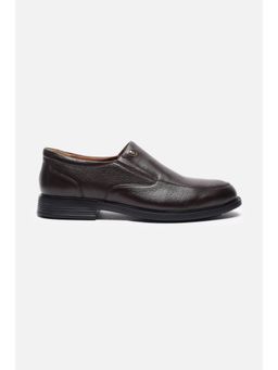 Louis Philippe - Mens Comfort Leather Brown Loafers