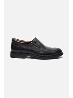 Louis Philippe - Mens Comfort Leather Black Loafers