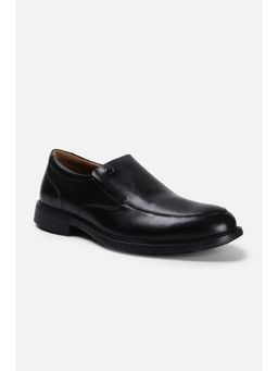 Louis Philippe - Mens Comfort Leather Black Loafers
