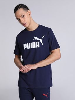 Puma - Essentials Logo Mens Blue T-shirt