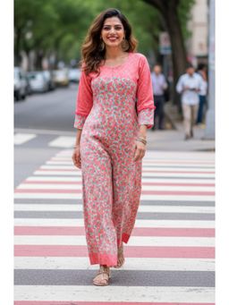 Ishnya - Alloy- Pink Floral Jumpsuit