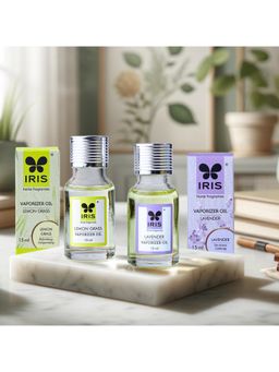 Iris - Home fragrances 15ml Fragrance Vaporizer Oil Set of 2 Lavender and Lemon Grass