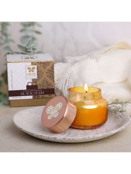 Iris - Celeste Apothecary Jar Candle Fragrance Black Oudh, 113G 4Oz Amber Collection