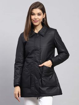 Monte Carlo - Black Collar Neck Longline Jacket