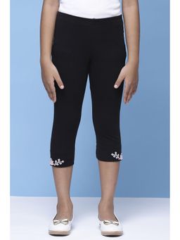 Biba - Black Cotton Lycra Capris