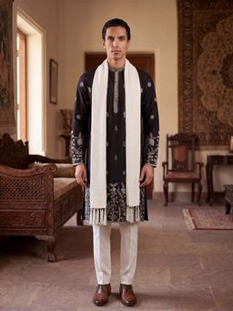 ETHNIC BAY - Black Floral Regular Kurta with Pant and Dupatta