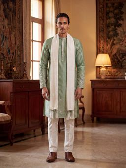 ETHNIC BAY - Green Floral Regular Kurta with Pant and Dupatta