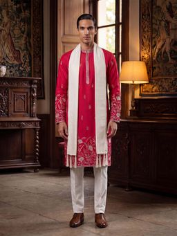 ETHNIC BAY - Pink Embroidered Regular Kurta and Dupatta