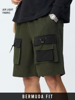 The Souled Store - Originals Colourblock Pine Men Bermuda Shorts