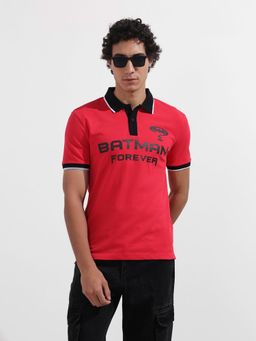 The Indian Garage Co - Men Pink Typography Polo T-Shirt