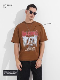 The Indian Garage Co - Men Brown Graphic T-Shirt