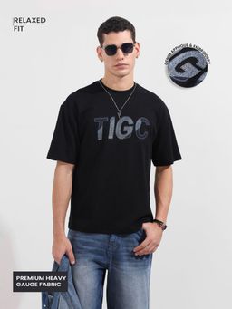 The Indian Garage Co - Men Black Solid T-Shirt