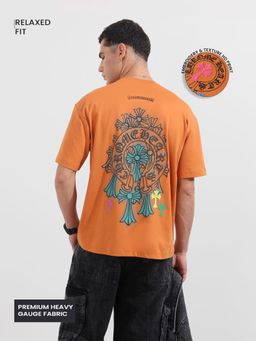 The Indian Garage Co - Men Orange Graphic T-Shirt