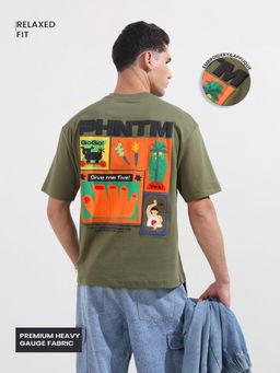 The Indian Garage Co - Men Green Graphic T-Shirt