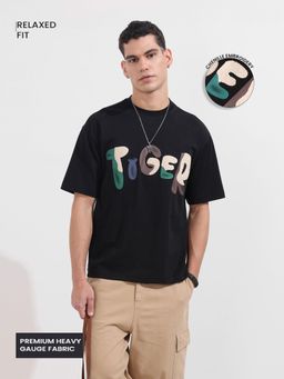 The Indian Garage Co - Men Black Typography T-Shirt