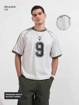 The Indian Garage Co - Men Grey Striped T-Shirt