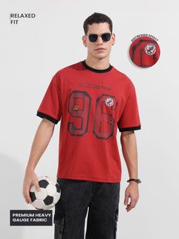 The Indian Garage Co - Men Red Typography T-Shirt