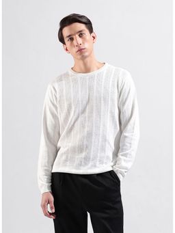 The Indian Garage Co - Men White Textured T-Shirt