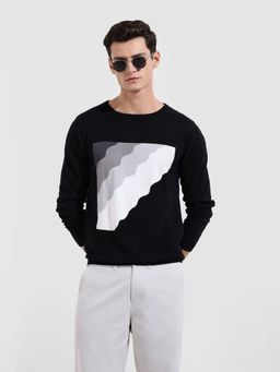 The Indian Garage Co - Men Black Textured T-Shirt