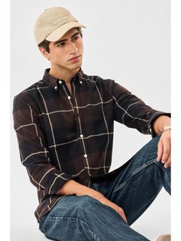 Snitch - Men Brown Checks Shirt