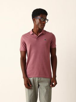 The Bear House - Men Purple Solid Polo T-Shirt