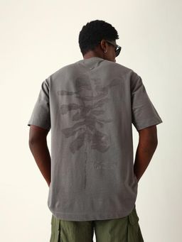 The Bear House - Men Grey Printed T-Shirt