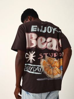 The Bear House - Men Brown Graphic T-Shirt