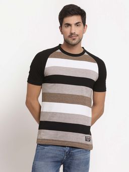 Club York - Men Multicolor Striped T-Shirt