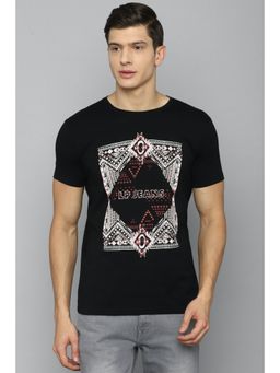 Louis Philippe - Graphic Black T-Shirt
