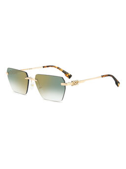 Dsquared2 - Mens Green Gold Mirror Anti-Reflex Lens Rectangular Sunglasses with 100% UV Protection (58)