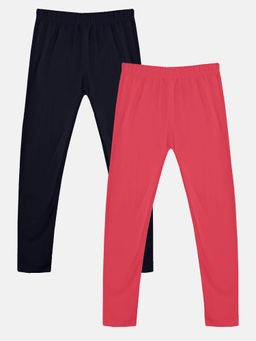 KiddoPanti - Girls Solid Leggings (Pack of 2)