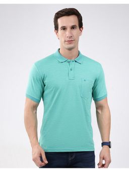 Monte Carlo - Green Men Regular Fit Solid Pattern Half Sleeve Polo T-Shirt